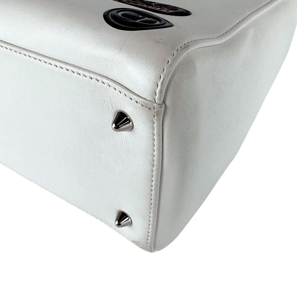 CHRISTIAN DIOR White Leather Shoulder Bag - Picture 9 of 14
